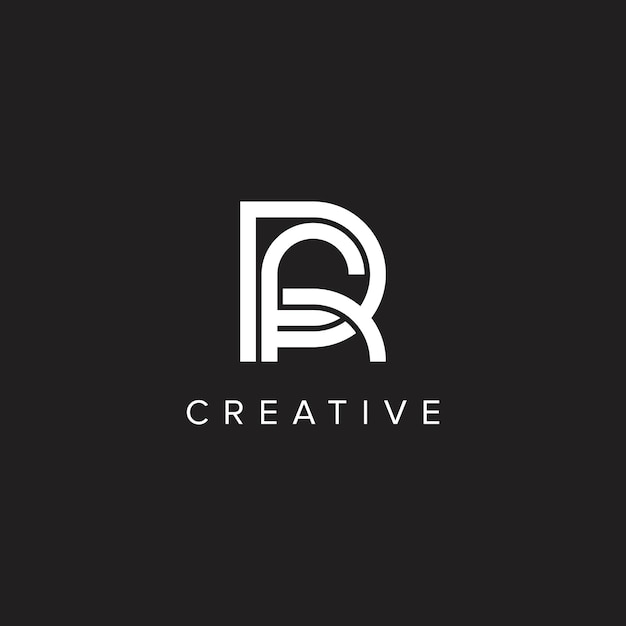 Alfabet Brieven RF FR Creatief logo Initieel Monogram Icon Vector Element