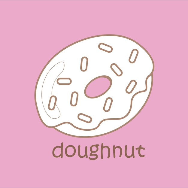 Alfabet D voor Donut digitale stempel