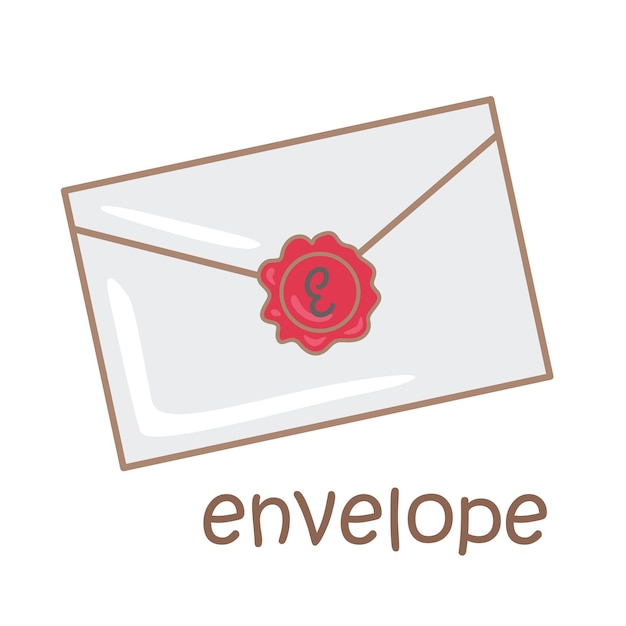 Alfabet E Voor Envelop Illustratie Vector