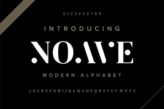 Alfabet en nummer abstract serif-lettertype Eenvoudige typografie belettering voor mode bruiloften muziek