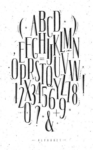 Vector alfabet gotische lettertype