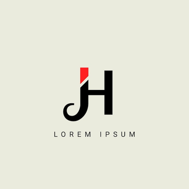 Alfabet JH of HJ illustratie monogram vector logo sjabloon
