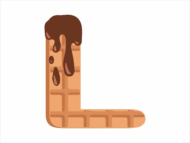 Alfabet L met illustratie van chocolade ijs