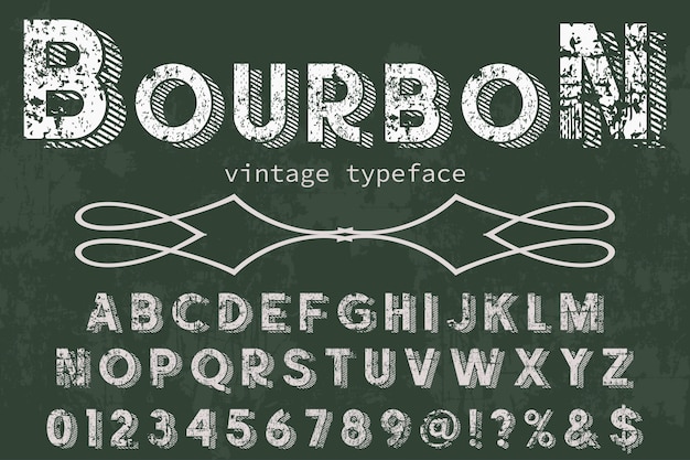 alfabet label ontwerp bourbon