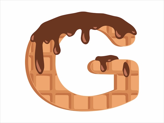 Vector alfabet letter g met chocolade ijs illustratie