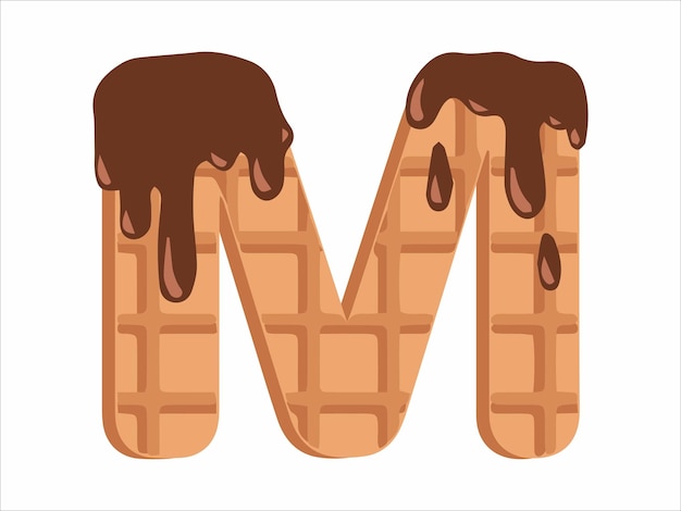 Alfabet letter M met chocolade ijs illustratie