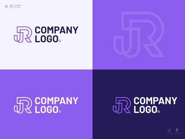 Alfabet letter pictogram logo jr jr rj