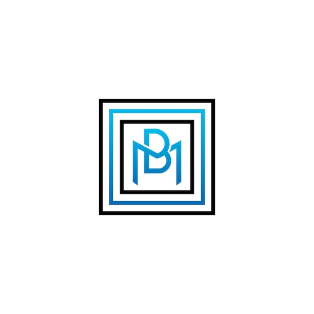 Alfabet letter pictogram logo MB of BM