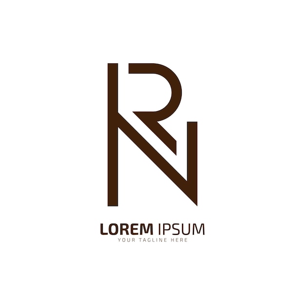 Alfabet letter R N en RN of NR minimale en negatieve ruimte logo vector icoon