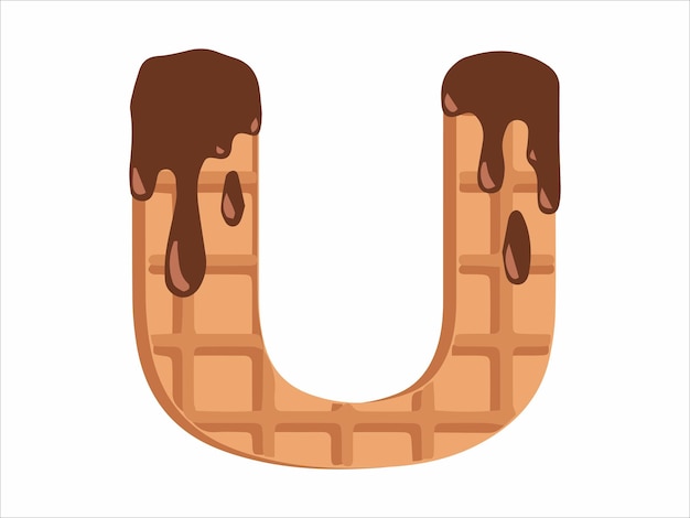 Alfabet letter U met chocolade ijs illustratie