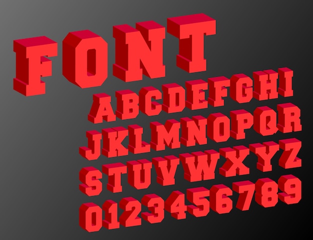 Vector alfabet lettertype 3d sjabloon