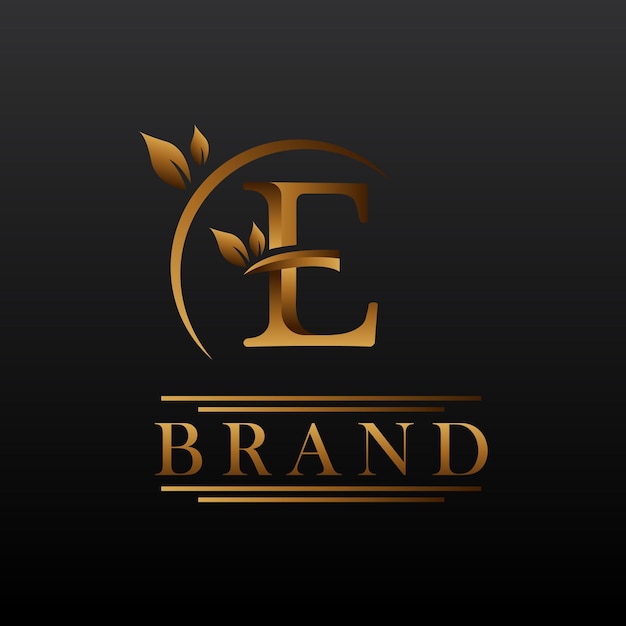 Alfabet natuur luxe gouden logo ontwerp