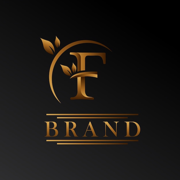Alfabet Natuur Luxe Gouden Logo Ontwerp