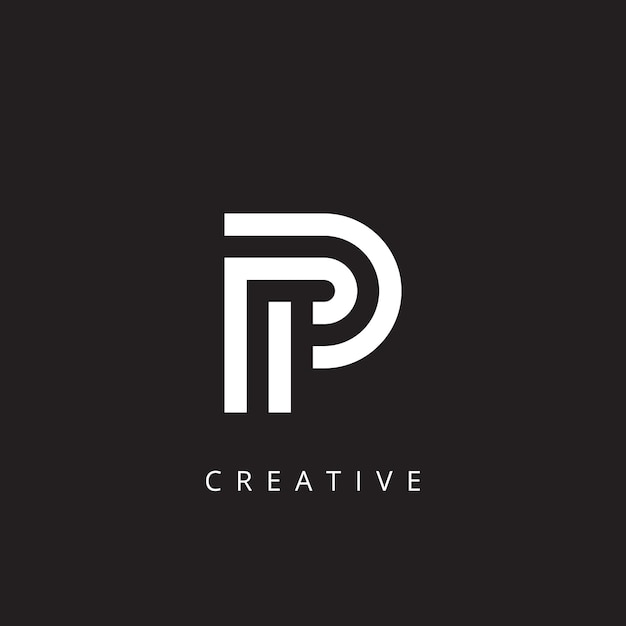 Alfabet P PP brief logo ontwerp sjabloon vector illustratie