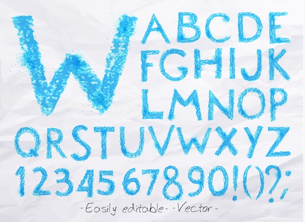 Vector alfabet pastel blauw