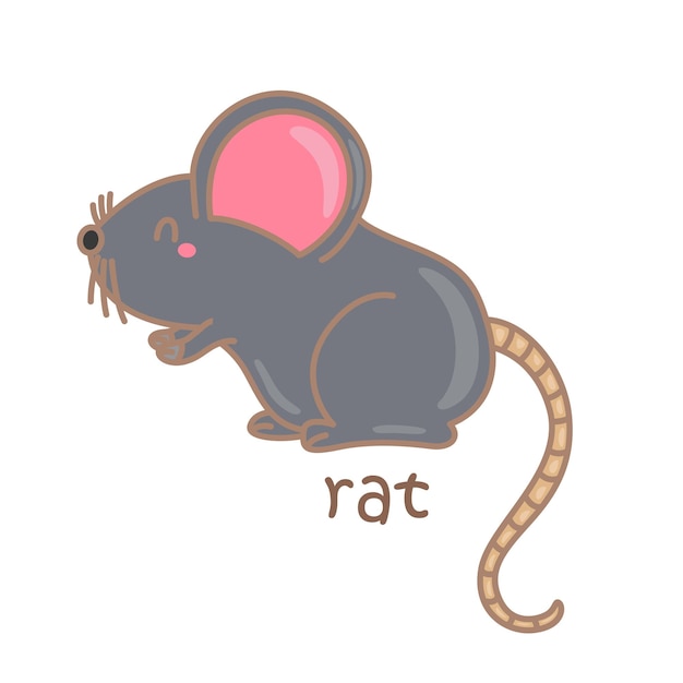 Alfabet R Voor Rat Woordenschat Lezen Cartoon School Les Illustratie Vector Clipart