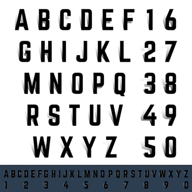 Vector alfabet schaduwsjabloon
