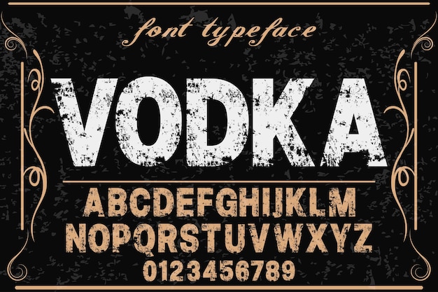 alfabet vector labelontwerp naam wodka