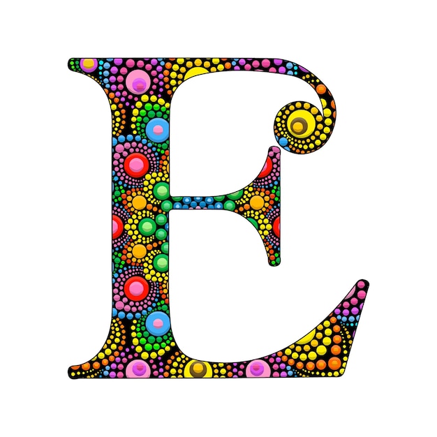 Vector alfabet vectorillustratie kleurrijke mandala alfabetten mandala letters stijl letters alfabetten