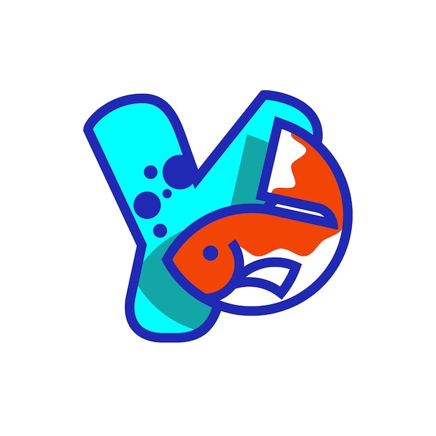 Vector alfabet y fish-logo