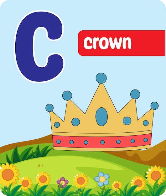 Alfabetkaarten voor kinderen Educatief kleuteronderwijs ABC-kaart met dieren en letters cartoon vect