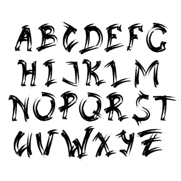 Vector alfabetletters collectie tekst belettering set