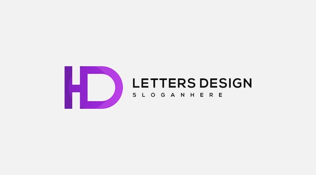 Alfabetletters Initialen Monogram logo HD, DH, H en D