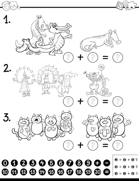 代数アクティビティの色付けページ