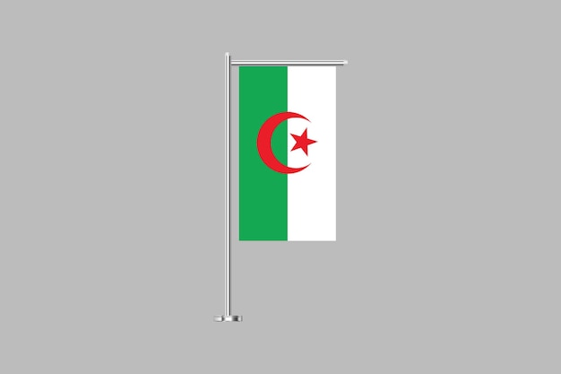 Vettore bandiera algerina bandiera dell'algeria bandiera d'algeria originale e semplice bandiera algeriana
