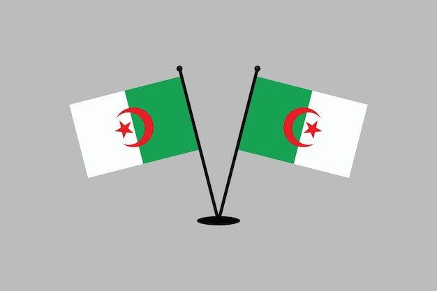 Bandiera algerina bandiera dell'algeria bandiera d'algeria originale e semplice bandiera algeriana