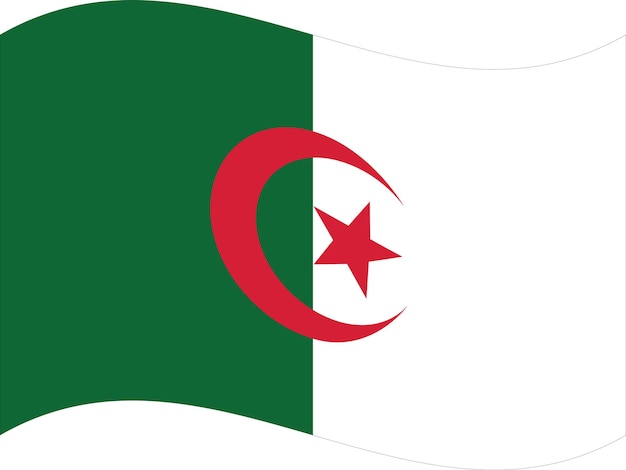 Algeria flag Flag of Algeria in wave shape