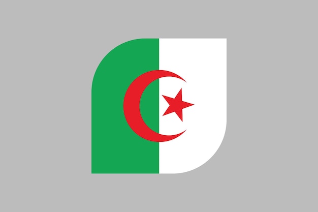 Segno della bandiera algerina bandiera dell'algeria originale e semplice bandiera algeriana illustrazione vettoriale dell'algerina