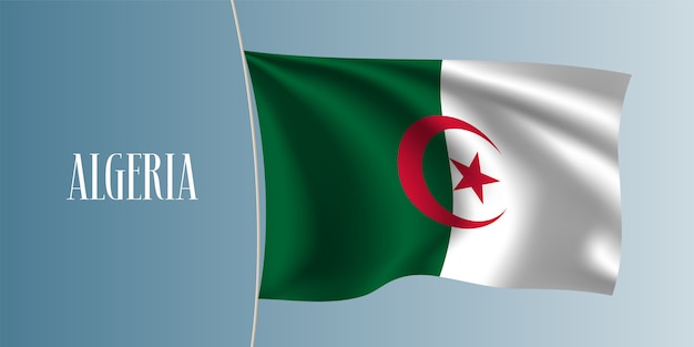 algeria waving flag