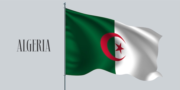 algeria waving flag