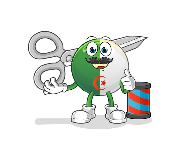 Algerian flag barber cartoon. cartoon mascot vector