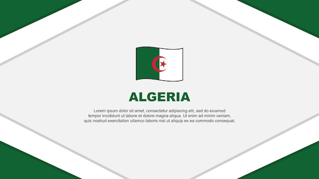 Algerije Vlag Abstracte Achtergrond Ontwerpsjabloon Algerije Onafhankelijkheidsdag Banner Cartoon Vector Illustratie Algerije Sjabloon
