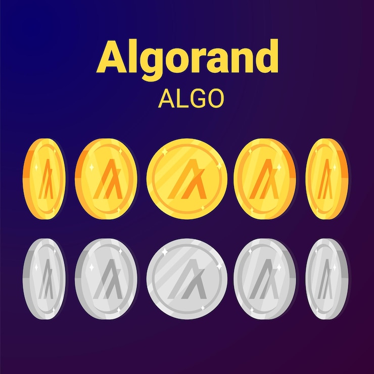 Vector algorand algo realistic cryptocurrency golden isolated eps vector