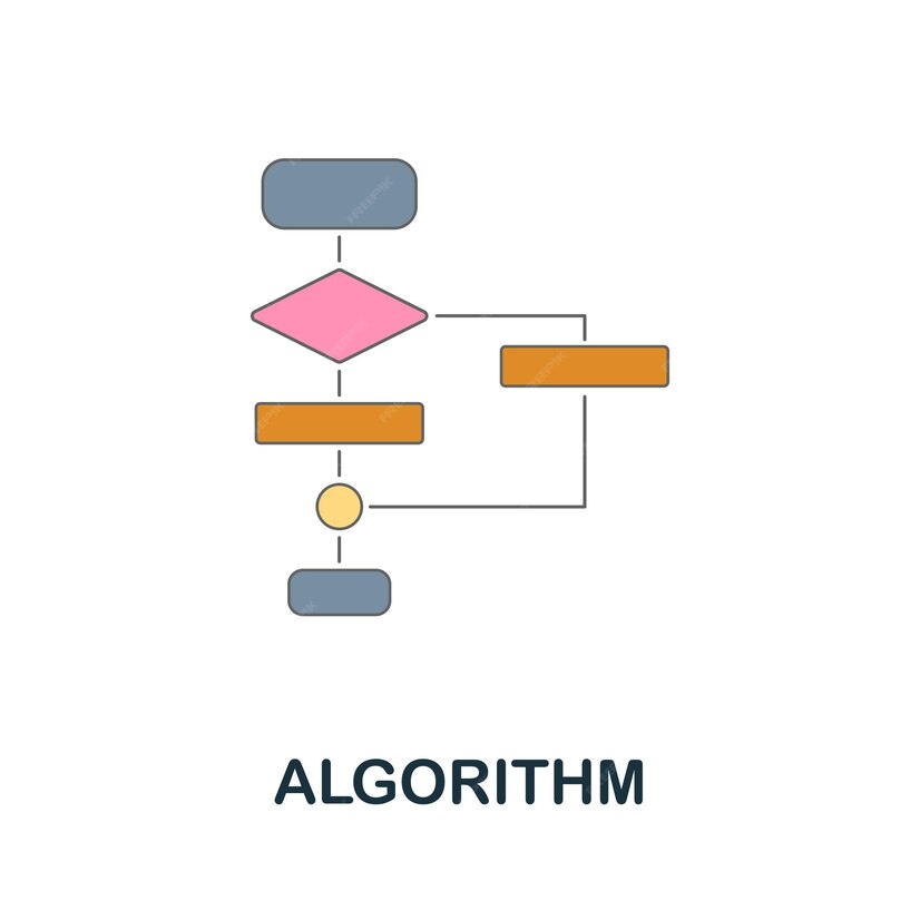 Premium Vector | Algorithm flat icon colored sign from machine learning ...