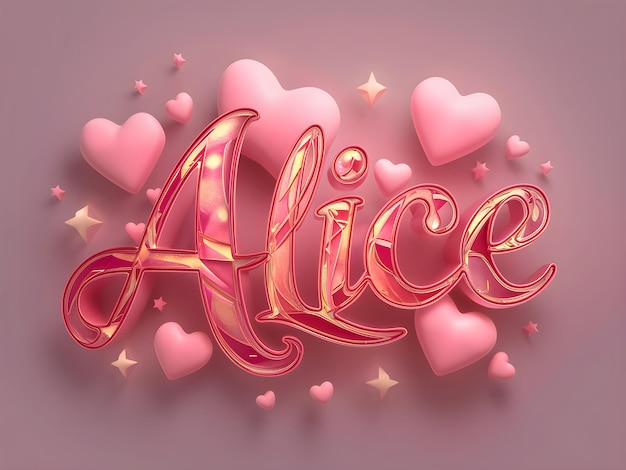 Alice Naam Logo Ontwerp Achtergrond Alice Naam Typografie Mooie Kunst Vectorformaat