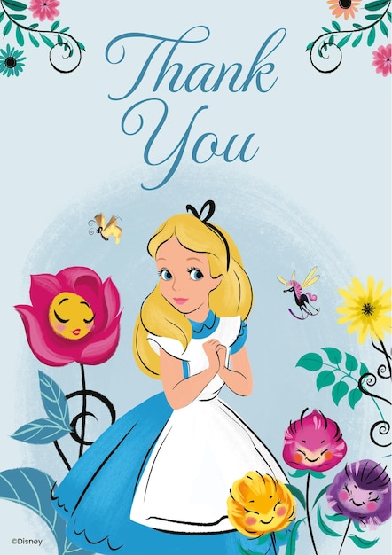 Alice in Wonderland Thank you Card