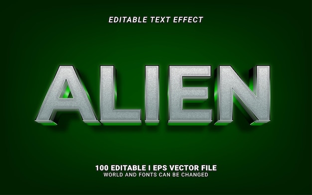 Alien 3d style text effect design