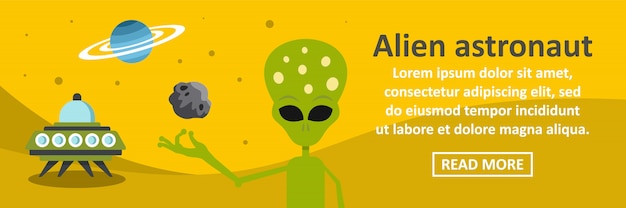 Alien astronaut banner horizontaal concept