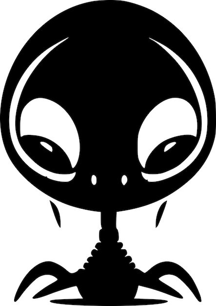 Vector alien black and white isolated icon vector illustration