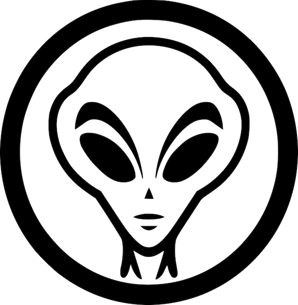 Alien Black and White Vector illustration