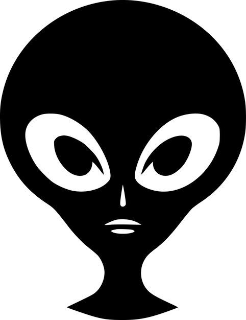 Vector alien black and white vector illustration