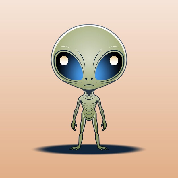Vector alien cute cartoon
