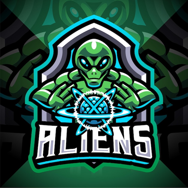 Alien esport mascot logo design