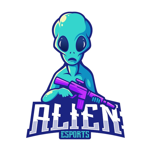 Alien esport mascotte logo design