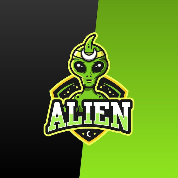 Дизайн логотипа Alien Esports Premium Gaming Vector