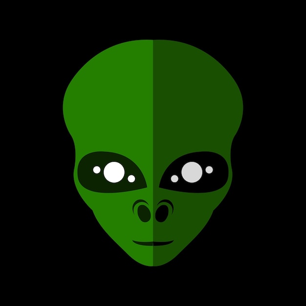 Vector alien flat icon for web and mobile device